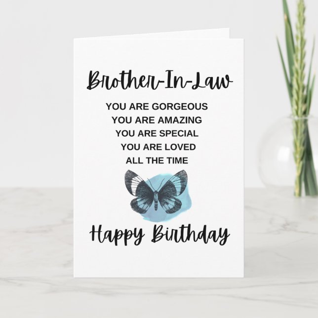 Tarjeta Encantador Mensaje De Cumpleaños Para Tu Cuñado (Anverso)