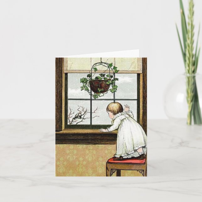 Tarjeta Encantador Vintage Naughty Kid Notecard (Anverso)