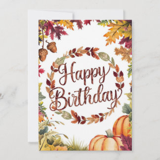 Tarjeta Encantador y acogedor otoño otoño feliz cumpleaños