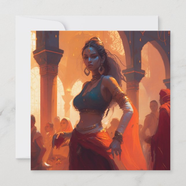 Tarjeta Encantadora bailarina del vientre (Anverso)