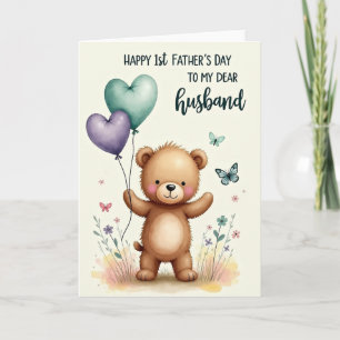 Tarjeta encantadora del Día del Padre con oso