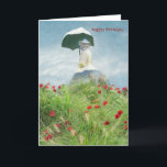 Tarjeta Encantadora floral con tradición de monet parasol<br><div class="desc">En el estilo de Claude Monet un encantador cumpleaños feliz — muchas oportunidades para personalizar. Recuerda a un lienzo impresionista. ¡Disfrútalo!</div>