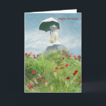 Tarjeta Encantadora floral con tradición de monet parasol<br><div class="desc">En el estilo de Claude Monet un encantador cumpleaños feliz — muchas oportunidades para personalizar. Recuerda a un lienzo impresionista. ¡Disfrútalo!</div>