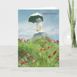 Tarjeta Encantadora floral con tradición de monet parasol
