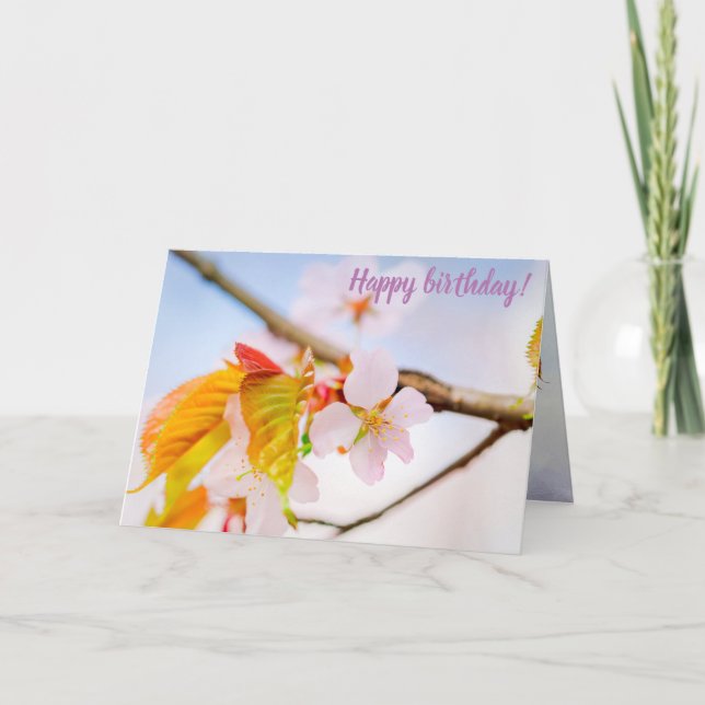 Tarjeta Encantadora Moda Flor De Sakura Y Salidas En Prima (Anverso)