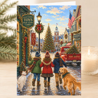 Tarjeta Encantadora Navidad en Main Street Feliz Navidad