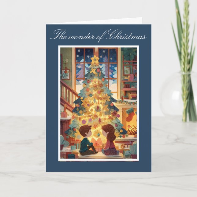 Tarjeta encantadora para Navidades de papel cortad (Anverso)