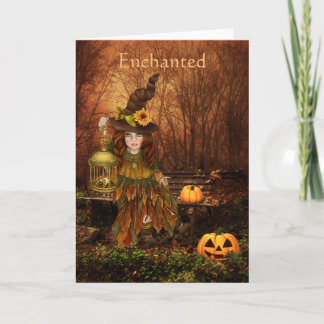 Tarjeta Encantados deseos de cumpleaños de Halloween