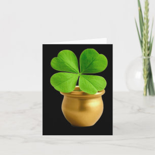 Tarjeta Encanto Afortunado Golden Pot Con Clover St.
