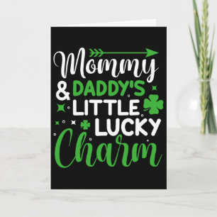 Tarjeta Encanto de la suerte de mamá y papá St Patrick Da