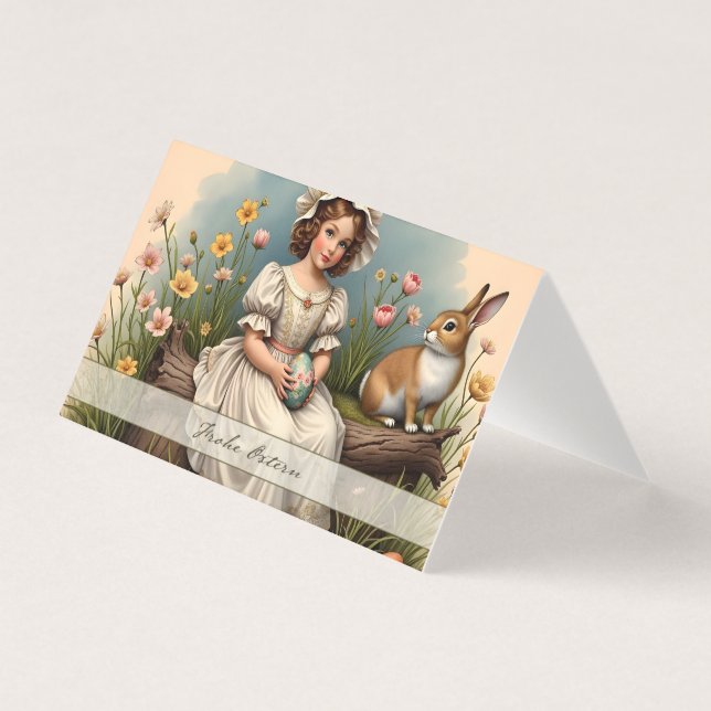 Tarjeta Encanto de Pascua vintage (Anverso)