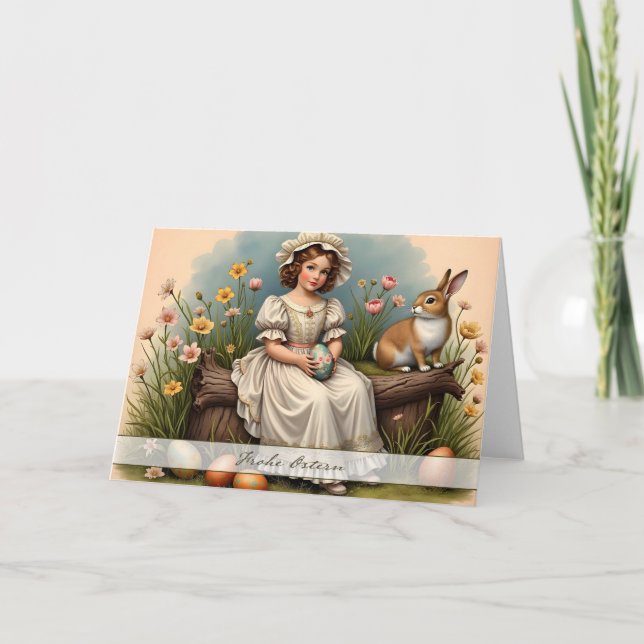 Tarjeta Encanto de Pascua vintage (Anverso)