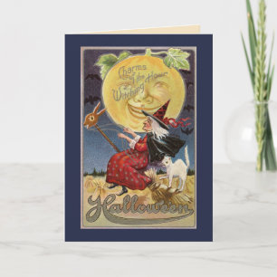Tarjeta "Encantos vintage Halloween Ca de la hora