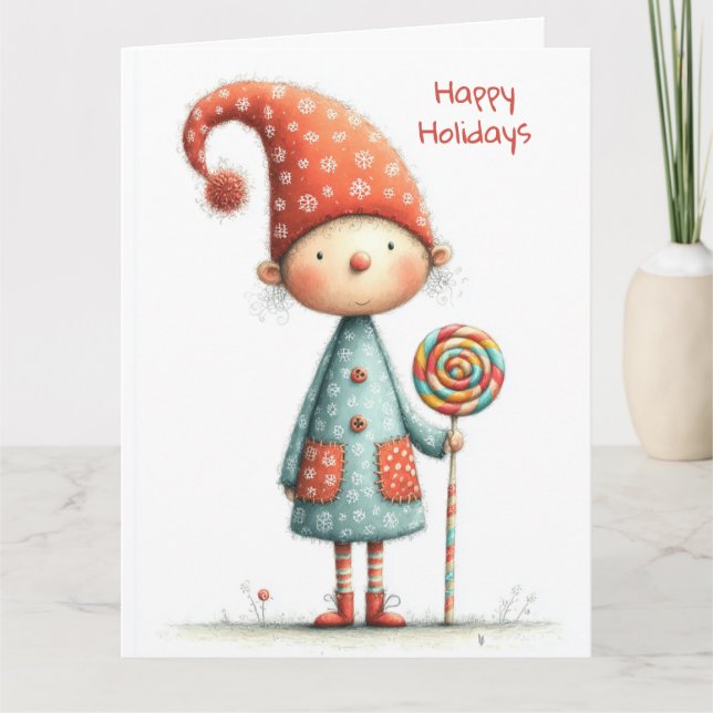 Tarjeta Enchanted Elf | North Pole Christmas Magic (Anverso)