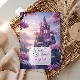Tarjeta Enchanted Princess Castle Birthday Greeting