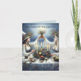 Tarjeta Enchanted Yule Celebration Flat Holiday Card