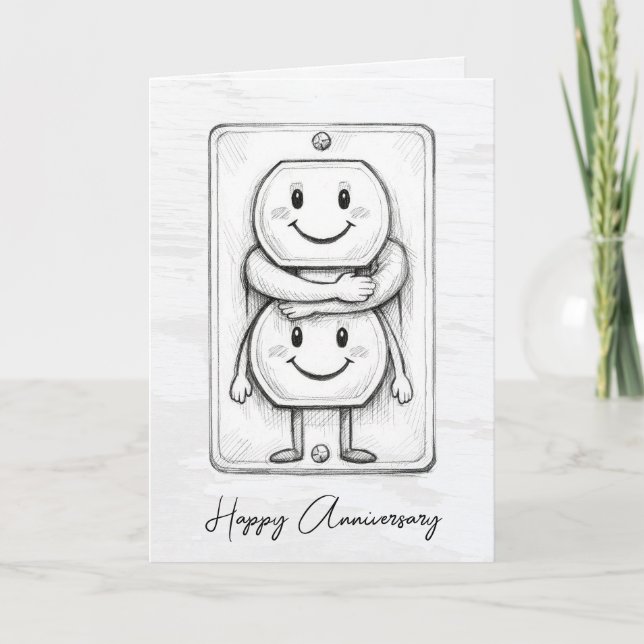 Tarjeta Enchufe eléctrico de aniversario de bodas (Anverso)