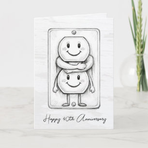 Tarjeta Enchufe eléctrico por 40º aniversario de boda