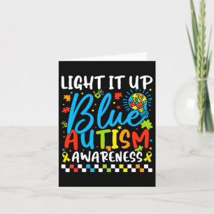 Tarjeta Enciende el autismo azul El rompecabezas de la con