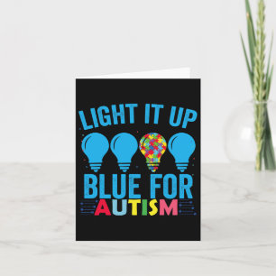 Tarjeta Enciende el autismo azul Mes de concientización 1
