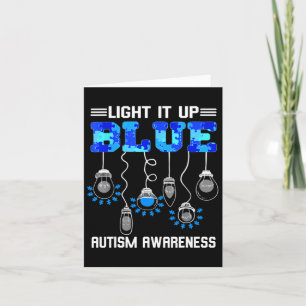 Tarjeta Enciende la conciencia azul del autismo