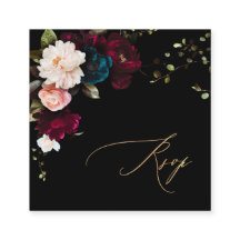 Tarjeta Encl PixDezines Dark Moody Flowers RSVP