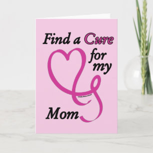Tarjeta Encontrar una cura/corazón/mamá... cáncer de mama