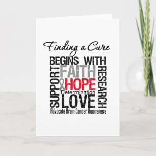 Tarjeta Encontrar una cura para el cáncer cerebral