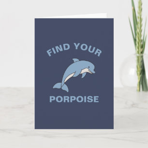 Tarjeta Encuentre su Porpoise Funny Ocean Sea Animal Fish