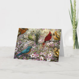 Tarjeta Encuentro de primavera: Regalos de pájaros cantore