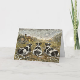 Tarjeta End of Day Cows Whimsical Farmhouse Cow Rustic 