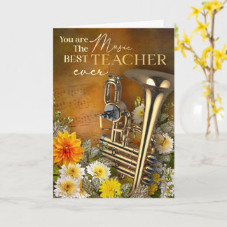 Tarjeta End-Of-Year Trumpet Music Teacher Thank You