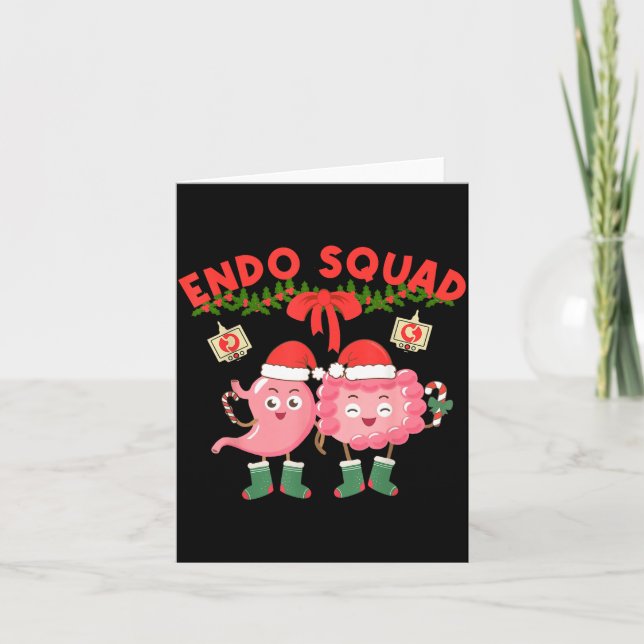 Tarjeta Endo Squad Nurse Stomach Santa Hat Endoscopy Tech  (Anverso)