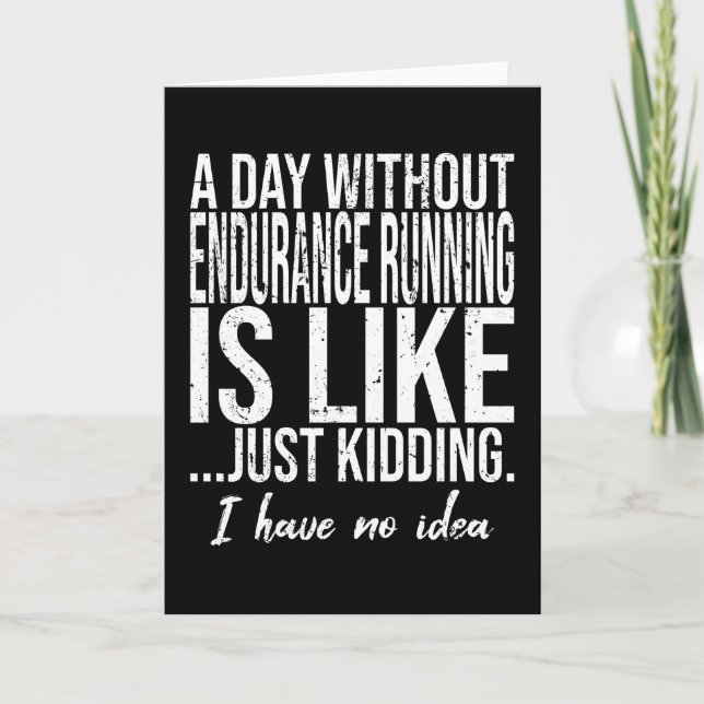 Tarjeta Endurance Running divertida idea de regalo (Anverso)