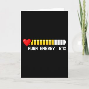Tarjeta Energía Aura 67 Por Ciento Meme Jugador Juego Retr
