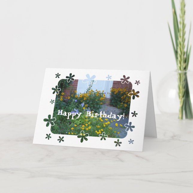 Tarjeta ¡Energía Flor! Cumpleaños + Jardín (Anverso)