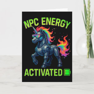 Tarjeta Energía Npc Activada Estética Divertida Gamer Rgb 
