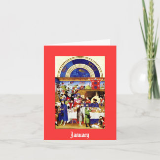 Tarjeta Enero - la baya de Tres Riches Heures du Duc de