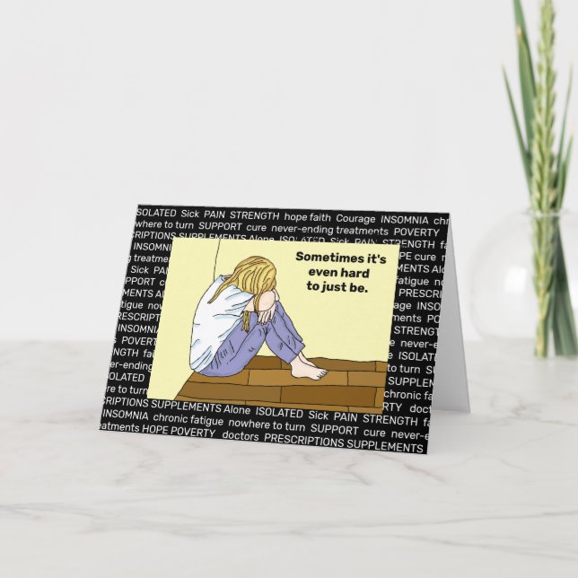 Tarjeta Enfermedad crónica, solo, aislado, sobrevive (Anverso)