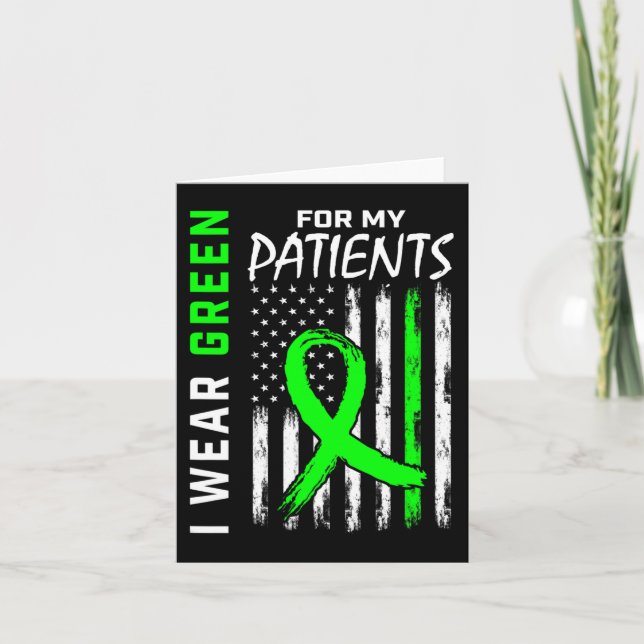 Tarjeta Enfermedad Renal Verde Para Mis Pacientes Awarene (Anverso)