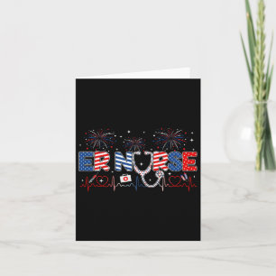 Tarjeta Enfermera 4 De Julio Bandera Estadounidense Patrió