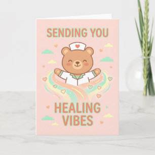 Tarjeta Enfermera Adorable Enviándote Vibraciones de Sanac