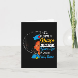 Tarjeta Enfermera afro retro Guay historia negra