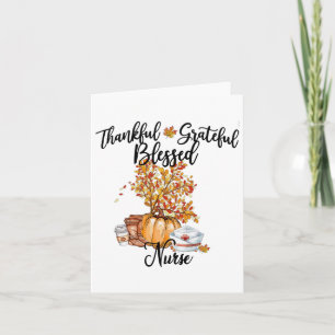 Tarjeta Enfermera Agradecida Bendita Otoño Calabaza Árbol