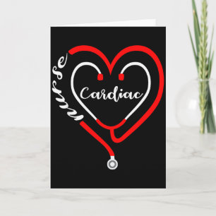 Tarjeta Enfermera cardíaca día de San Valentín estetoscopi