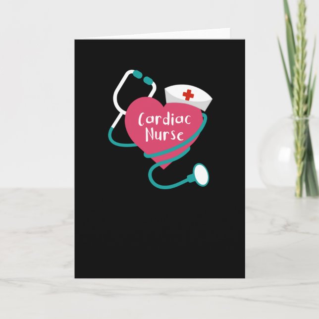 Tarjeta Enfermera cardiaca Día de San Valentín Stethoscope (Anverso)