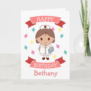 Tarjeta Enfermera Cumpleaños Feliz Personalizado