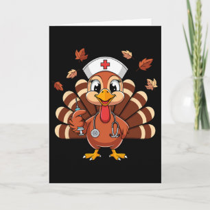 Tarjeta Enfermera de Acción de Gracias Pavo Rn Icu Er Nicu