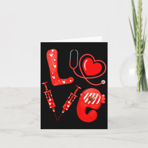 Tarjeta Enfermera de amor estetoscopio jeringa Feliz Día d