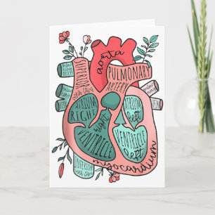 Tarjeta Enfermera de Anatomía del Corazón Cardiología Icu 